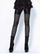 Black Punk Grain Lace Legging Pants
