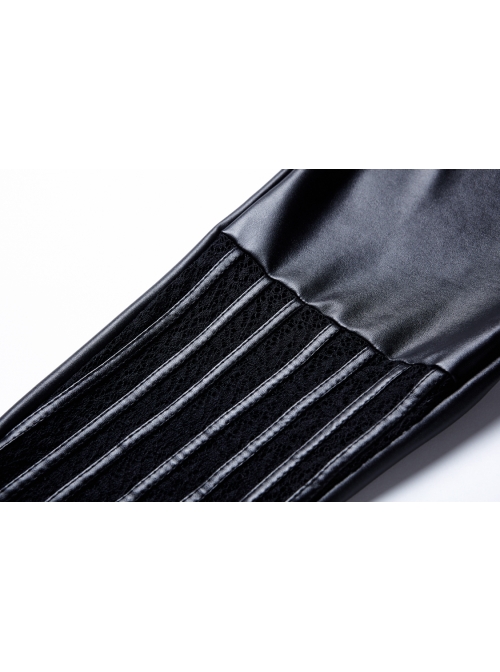 Black Punk Grain Lace Legging Pants