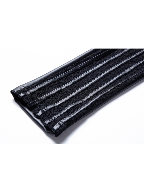 Black Punk Grain Lace Legging Pants