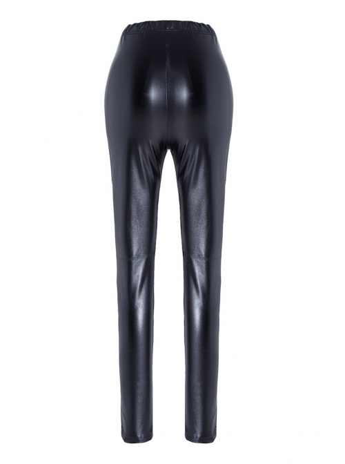 Black Punk Grain Lace Legging Pants