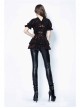 Black Punk Grain Lace Legging Pants