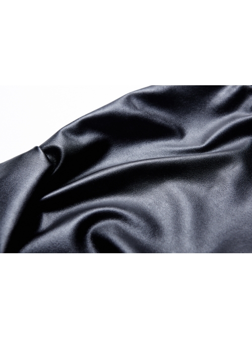 Black Punk Side Splice Mesh Pleated Legging Pants