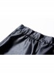 Black Punk Side Splice Mesh Pleated Legging Pants