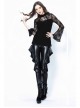 Black Punk Side Splice Mesh Pleated Legging Pants