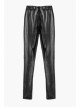 Black Gothic Thigh Splice Lace Embroidery Mesh Leather Legging Pants