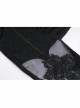 Black Gothic Thigh Splice Hollow-Out Lace Embroidery Legging Pants