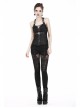 Black Gothic Thigh Splice Hollow-Out Lace Embroidery Legging Pants