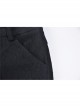 Black Gothic Thigh Splice Embroidery Mesh Legging