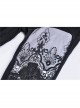 Black Gothic Thigh Splice Embroidery Mesh Legging