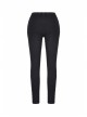 Black Gothic Thigh Splice Embroidery Mesh Legging