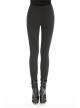 Black Gothic Thigh Splice Embroidery Mesh Legging