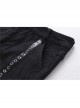 Metal Eyelets Leg Loop Side Lace-Up Black Punk Leather Stripe Trousers
