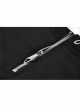 Metal Eyelets Lace-Up Broke Holes Splice Mesh Black Punk Elastic Legging