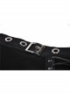 Metal Eyelets Lace-Up Broke Holes Splice Mesh Black Punk Elastic Legging