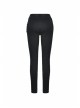 Metal Eyelets Lace-Up Broke Holes Splice Mesh Black Punk Elastic Legging