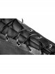 Metal Hasp Side Hollow-Out Lace-Up Black Punk Tight Leather Trousers