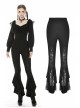Black Gothic Lace Embroidery Frilly Legging
