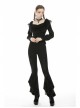 Black Gothic Lace Embroidery Frilly Legging