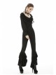 Black Gothic Lace Embroidery Frilly Legging