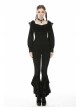 Black Gothic Lace Embroidery Frilly Legging