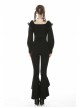 Black Gothic Lace Embroidery Frilly Legging