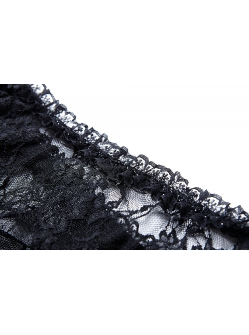 Off-Shoulder Long Sleeve Black Gothic Lace T-Shirt