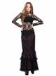 Off-Shoulder Long Sleeve Black Gothic Lace T-Shirt