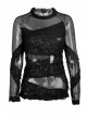 Black Punk Tore Semi-Transparent Long Sleeve T-Shirt