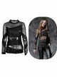 Black Punk Tore Semi-Transparent Long Sleeve T-Shirt