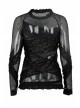 Black Punk Tore Semi-Transparent Long Sleeve T-Shirt