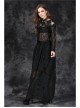 One-Word Front Chest Three-Dimensional Embroidery Lace Long Sleeve Black Gothic T-Shirt