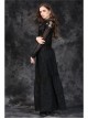 One-Word Front Chest Three-Dimensional Embroidery Lace Long Sleeve Black Gothic T-Shirt