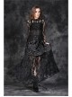 Black Gothic Front Chest Lace-Up Jacquard Hollow-Out Lace T-Shirt
