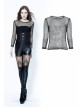 Black Punk Perspective Mesh Long Sleeve T-Shirt