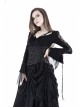 Bandage Collar Lace-Up Long Sleeve Lace Cuff Black Gothic T-Shirt