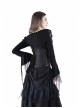 Bandage Collar Lace-Up Long Sleeve Lace Cuff Black Gothic T-Shirt