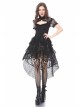 Lace High Collar Bubble Sleeve Backless Black Gothic Knit T-Shirt