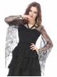 Back Lace-Up Lace Bat Sleeves Black Gothic Knit Halter T-Shirt