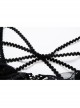 Back Lace-Up Lace Bat Sleeves Black Gothic Knit Halter T-Shirt