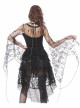 Front Lace-Up Transparent Lace Big Sleeves Black Gothic T-Shirt