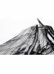Front Lace-Up Transparent Lace Big Sleeves Black Gothic T-Shirt