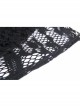 Off-Shoulder Metal Eyelets Strap Short Sleeve Black Punk Lace Mesh Halter T-Shirt