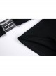 High Collar Front Chest Hollow-Out Metal Eyelets Strap Long Sleeve Black Punk T-Shirt