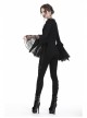 Black Gothic Lace Tassel Sleeves Knit T-Shirt