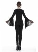 Black Gothic Lace Tassel Sleeves Knit T-Shirt
