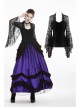 Black Gothic Gorgeous Lace Horn Sleeves Front Decals T-Shirt