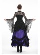 Black Gothic Gorgeous Lace Horn Sleeves Front Decals T-Shirt