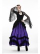 Black Gothic Gorgeous Lace Horn Sleeves Front Decals T-Shirt