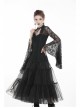 Black Gothic Gorgeous Lace Horn Sleeves Front Decals T-Shirt