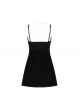 Steam Punk Female Casual Black PU Leather Strap High Waist Dress